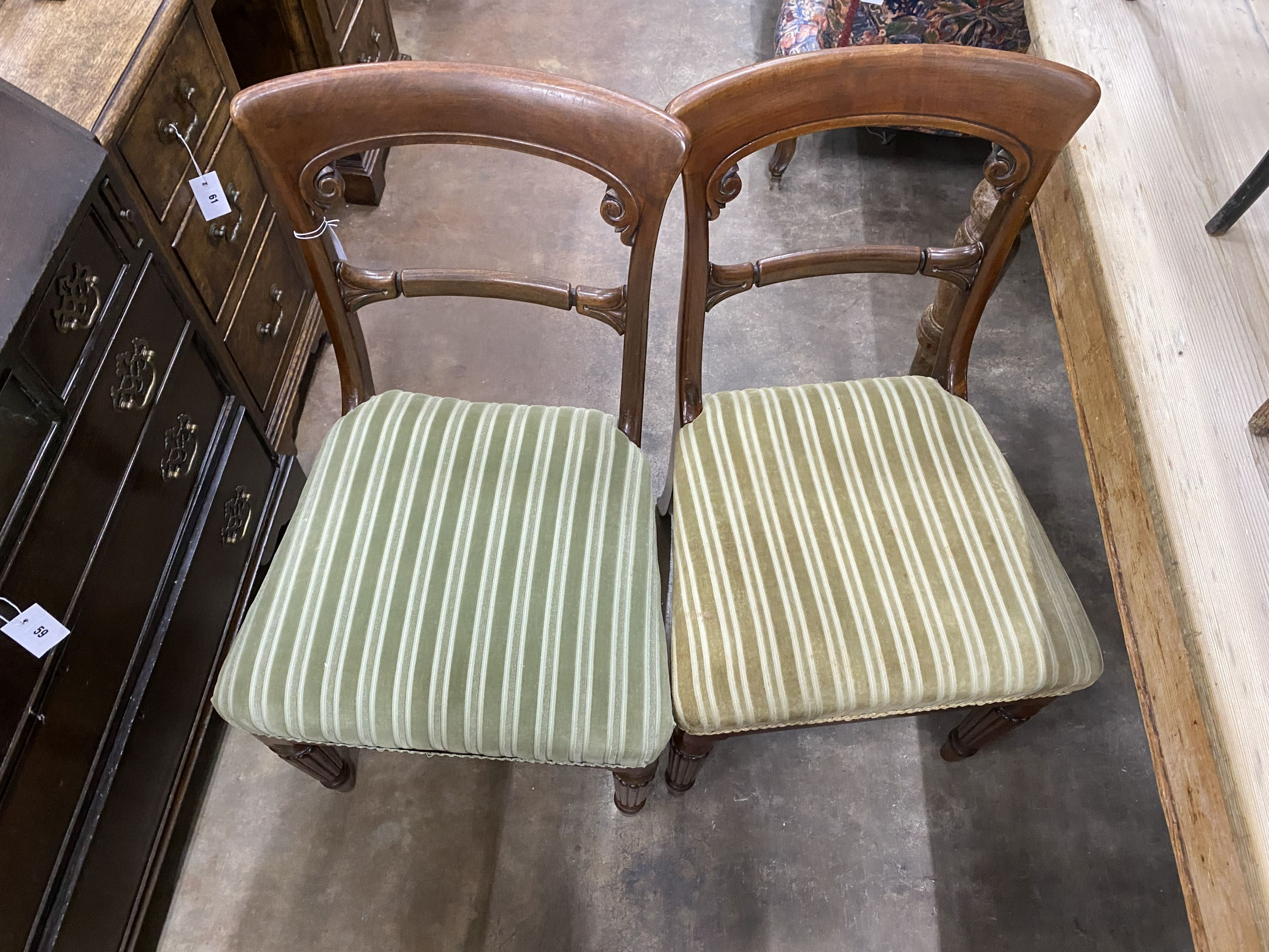 A set of four Victorian mahogany dining chairs